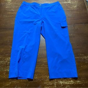 Weekends By Chicos Women's Golf Pants Capris Blue Lightweight Cargo Size 2/L/12